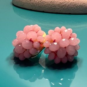 Lisi Lerch Pink Button Beaded Pierced Earrings - New Without Tags